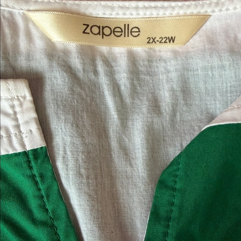 Zapelle Chevron stripe color block maxi dress blue green and white - Picture 5 of 5